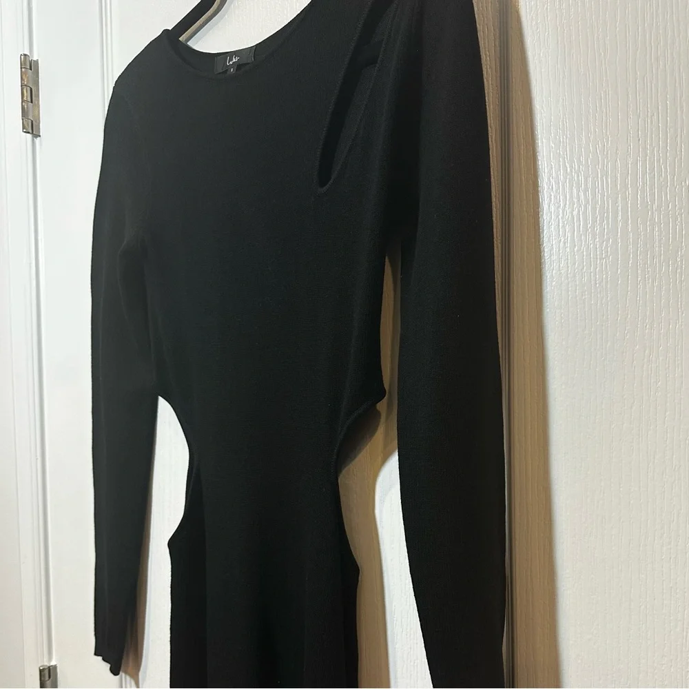 Lulu's Black Long Sleeve Sheath Dress with Cutout Details - Picture 8 of 16